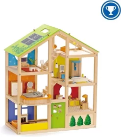 Djeco Hape Ganzjahreshaus (möbliert) -Spielzeug Puzzle Geschäft 6943478005679 1