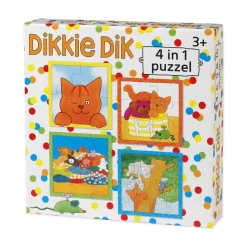 Bambolino Toys Dikkie Dik 4 In 1 Puzzel (wit) (4+6+9+16)