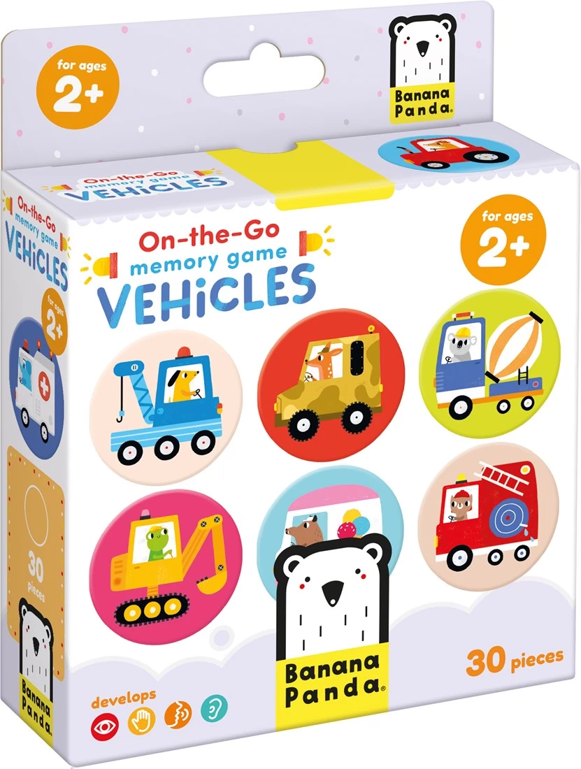 Banana Panda On-the-Go Memory Spel Voertuigen 2+ 1 Banana Panda On-the-Go Memory Spel Voertuigen 2+