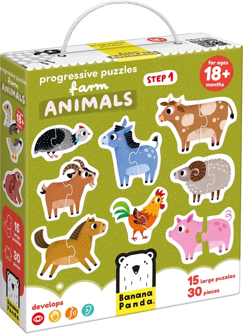 Banana Panda Stap Voor Stap Puzzel Boerderijdieren 18m+ 1 Banana Panda Stap Voor Stap Puzzel Boerderijdieren 18m+