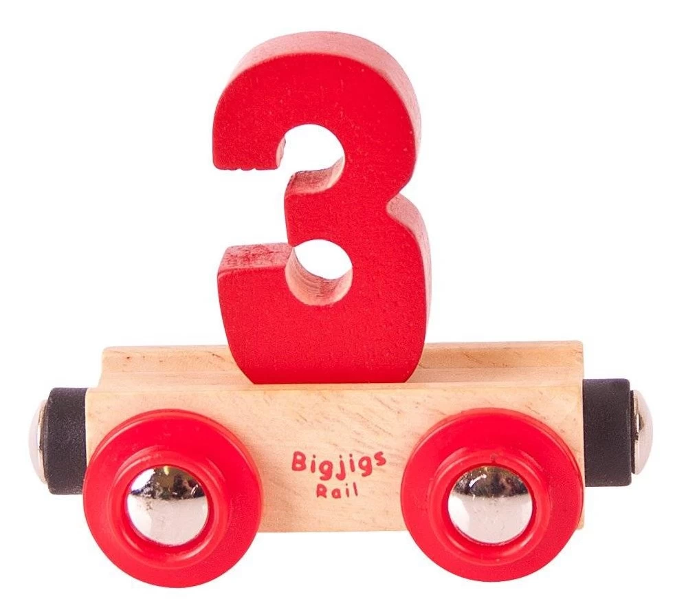 BigJigs Rail Name Nummer 3 , Nummer Wagen 3 1 BigJigs Rail Name Nummer 3 , Nummer Wagen 3