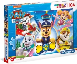 Clementoni 27262 Paw Patrol-Supercolor Puzzle, 104 Teile, Für Kinder Ab 6 Jahre, No Color
