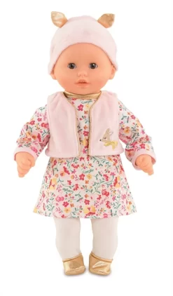 Corolle 9000100500 - Mon Premier Poupon Calin Marguerite Winter, Weichkörperpuppe Im Festlichen Winteroutfit, Namensetikett, Vanilleduft, 30cm, Für Kinder Ab 18 Monaten Geeignet