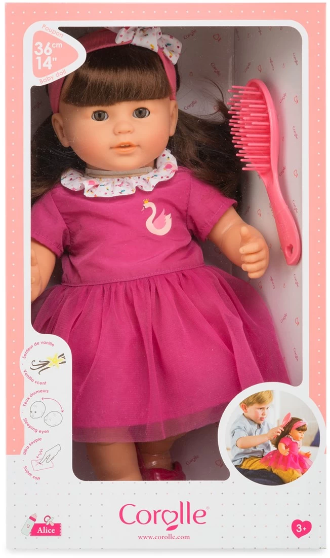Corolle 9000130220 Mon Grand Poupon Alice In Brünett 36cm / Französische Puppe Mit Charme Und Vanilleduft, Rosa 2 Corolle 9000130220 Mon Grand Poupon Alice In Brünett 36cm / Französische Puppe Mit Charme Und Vanilleduft, Rosa – Bild 2
