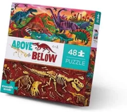 Crocodile Creek 3876004 - Classic Above And Below Boxed Puzzles, Dinosaurier World, 48 Teile