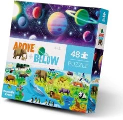 Crocodile Creek Vloerpuzzel Above + Below Earth & Space - 48 Stukjes