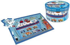 DAM Kratzpuzzle 60tlg: VEERBOOT 60x36cm, In Box Diam.22xH12cm, 4+