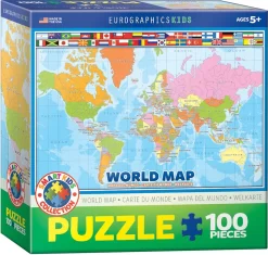 Eurographics Kids Puzzle Weltkarte - 100 Teile