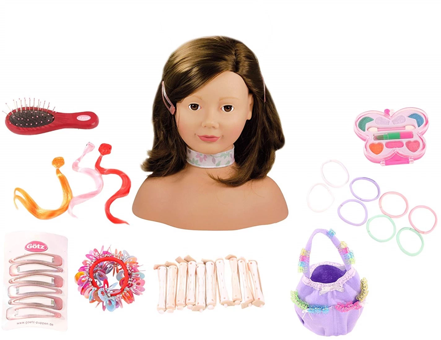 Götz 1192053 Haarwerk Mit Braunen Haaren Und Braunen Augen - 28 Cm Hoher Frisierkopf- Und Schminkkopf In 58-teiligen Set - Geeignet Für Mädchen Ab 3 Jahren 1 Götz 1192053 Haarwerk Mit Braunen Haaren Und Braunen Augen - 28 Cm Hoher Frisierkopf- Und Schminkkopf In 58-teiligen Set - Geeignet Für Mädchen Ab 3 Jahren