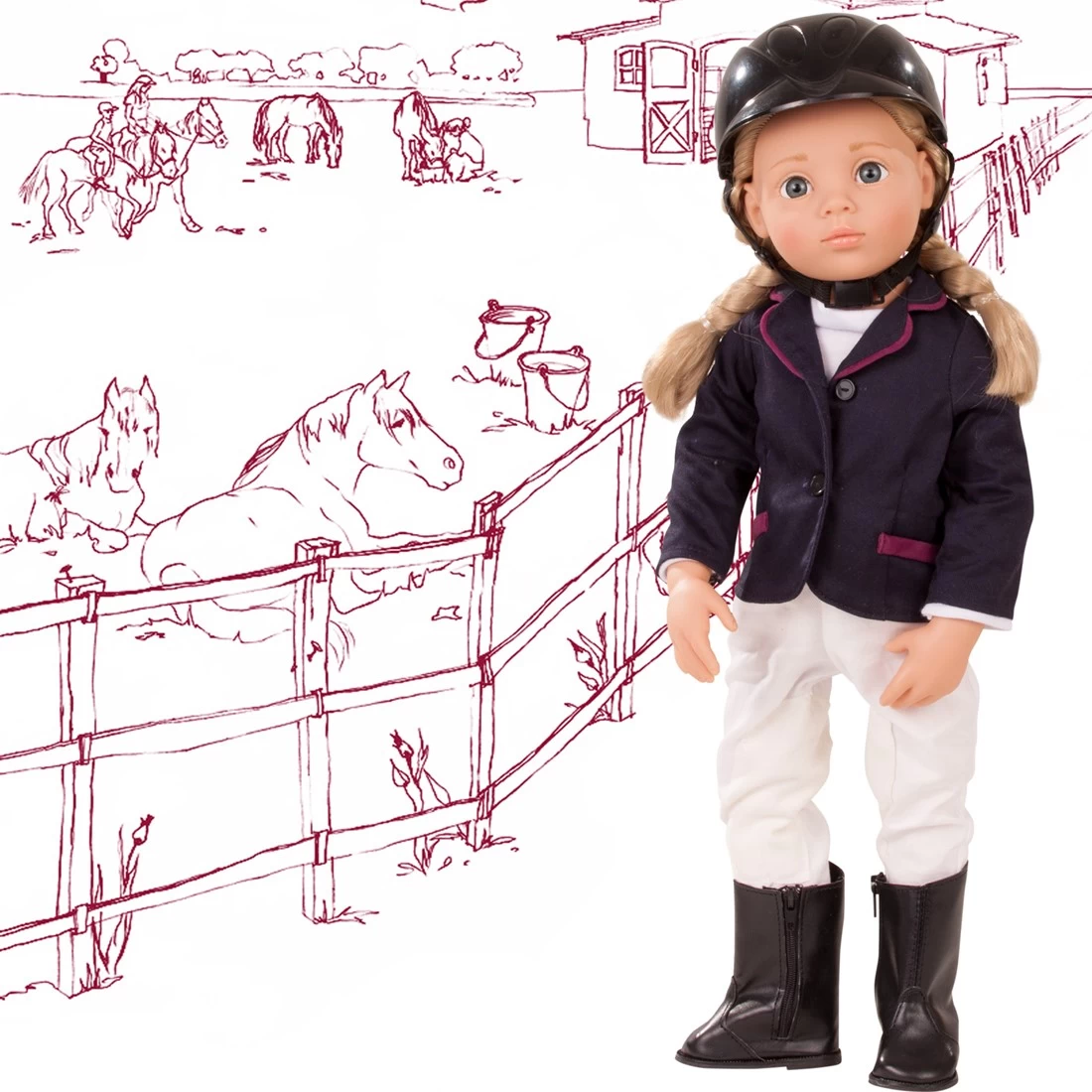 Götz 1466022 Happy Kidz Anna Als Turnierreiterin Puppe - 50 Cm Große Multigelenk-Stehpuppe, Blonde Haare, Blaue Augen - 8-teiliges Set 2 Götz 1466022 Happy Kidz Anna Als Turnierreiterin Puppe - 50 Cm Große Multigelenk-Stehpuppe, Blonde Haare, Blaue Augen - 8-teiliges Set – Bild 2