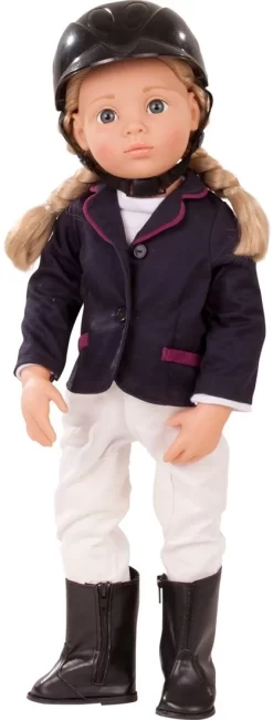 Götz 1466022 Happy Kidz Anna Als Turnierreiterin Puppe - 50 Cm Große Multigelenk-Stehpuppe, Blonde Haare, Blaue Augen - 8-teiliges Set