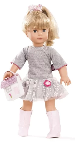 Götz 1690391 Precious Day Girls Jessica Puppe Netlace & Flowers - 46 Cm Große Stehpuppe, Blonde Lange Haare, Blaue Schlafaugen - 5-teiliges Set