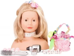 Götz 1792055 Haarwerk Lollipop Signature Edition, Blonde Haare, Blaue Augen - 28 Cm Hoher Frisierkopf- Und Schminkkopf In 50-teiligen Set - Geeignet Für Mädchen Ab 3 Jahren