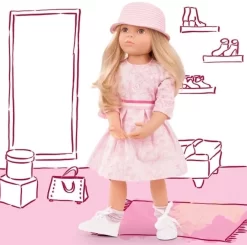 Götz 1766045 Happy Kidz Emma Geht Zur Sommerparty Puppe - 50 Cm Große Multigelenk-Stehpuppe, Blonde Haare, Steingraue Augen - 8-teiliges Set -Spielzeug Puzzle Geschäft goetz girls happy kidz stapop emma met jurk hoed roze 50 cm