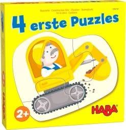 HABA 306181 - 4 Erste Puzzles – Baustelle, Puzzle Ab 2 Jahren