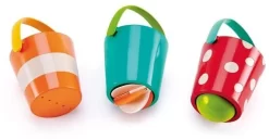 Hape Buntes Eimer-Set | Dreiteiliges Wasserrad-Badespielzeug Für Kleinkinder, Mehrfarbig