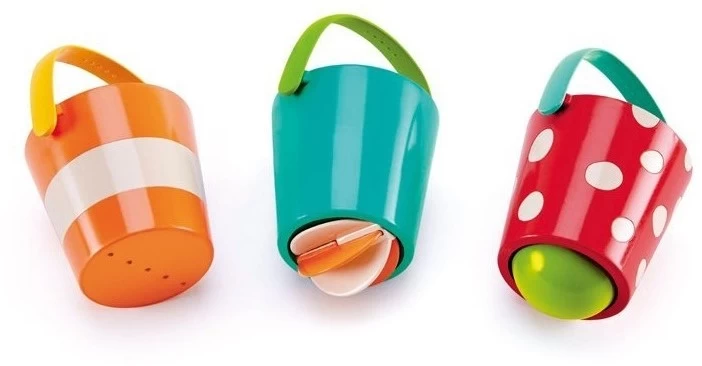 Hape Buntes Eimer-Set | Dreiteiliges Wasserrad-Badespielzeug Für Kleinkinder, Mehrfarbig 1 Hape Buntes Eimer-Set | Dreiteiliges Wasserrad-Badespielzeug Für Kleinkinder, Mehrfarbig