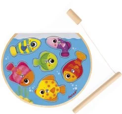 Janod J07088 Speedy Fish Puzzle MagnetAngelpuzzle Fisch, Mehrfarbig