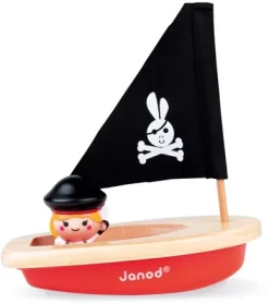 Janod - Käpt`n Melo Und Sein Schiff - Badespielzeug Für Babys - Inklusive Wasserspritzer Ab 1 Jahr, J04711