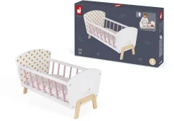 Janod Puppenbett Candy Chic Aus Holz Mit Bettwäsche - J05889 -Spielzeug Puzzle Geschäft janod puppenbett candy chic aus holz mit bettwaesche j05889 3
