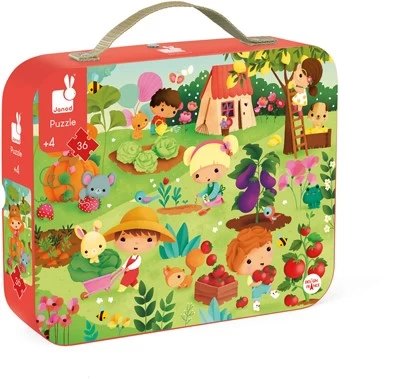 Janod - Puzzle Enfant Potager 36 Pièces - Jeu Educatif - Motricité Fine Et Concentration - Valisette Poignée - Fabriqué En France - Certifié FSC - Encres Végétales - Dès 4 Ans, J02648 1 Janod - Puzzle Enfant Potager 36 Pièces - Jeu Educatif - Motricité Fine Et Concentration - Valisette Poignée - Fabriqué En France - Certifié FSC - Encres Végétales - Dès 4 Ans, J02648