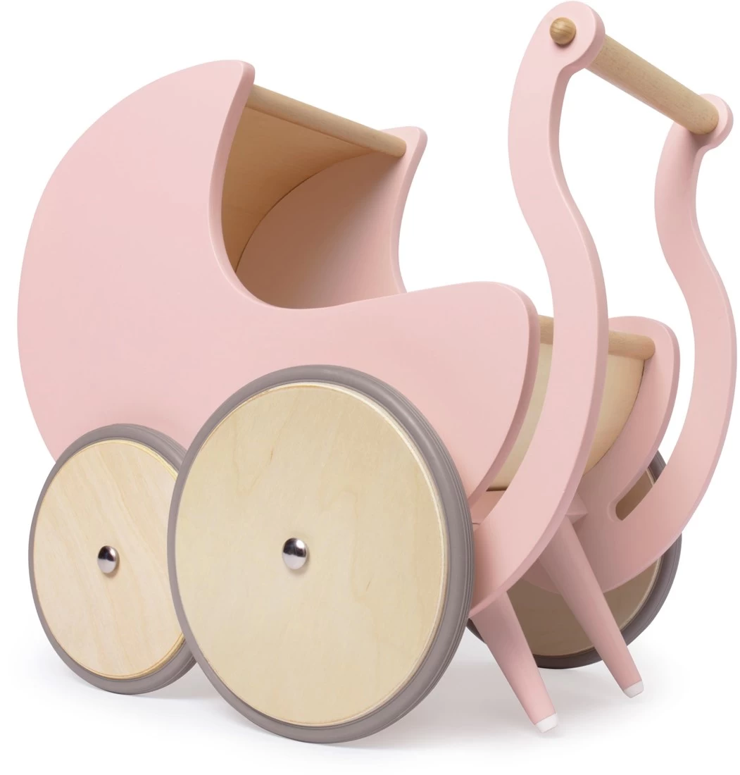 Kinderfeets Puppenwagen Aus Holz - Rosa 1 Kinderfeets Puppenwagen Aus Holz - Rosa