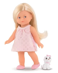 Les Trendies Corolle Mini Corolline Set Mit Hund / Vollvinylpuppe Mit Langem Haar Und Süßem Hund In Geschenkbox / Vanilleduft / 20cm / Für Kinder Ab 3 Jahren Geeignet