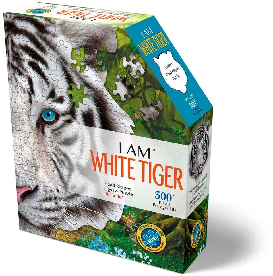 Madd Capp I AM 300 Puzzle: WHITE TIGER 40.64x40.64cm, 300pcs, In Doos 18.42x21.91x5.72cm, Madd Capp Puzzle, 10+ 1 Madd Capp I AM 300 Puzzle: WHITE TIGER 40.64x40.64cm, 300pcs, In Doos 18.42x21.91x5.72cm, Madd Capp Puzzle, 10+