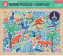 Mudpuppy 100 Stück Holz Puzzle + Displ/Rainforest