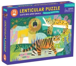 Mudpuppy 75 Stück Lenticular Puzzle/Katzen Groß & Klein