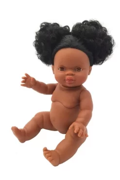 Paola Reina Gordi Babypop Meisje Zoe Donkerbruin Krullend Haar - 34 Cm