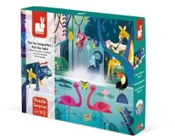 Janod Puzzle Mit Überraschungsfunktion "Dschungel" (20 Teile) Mit Poster