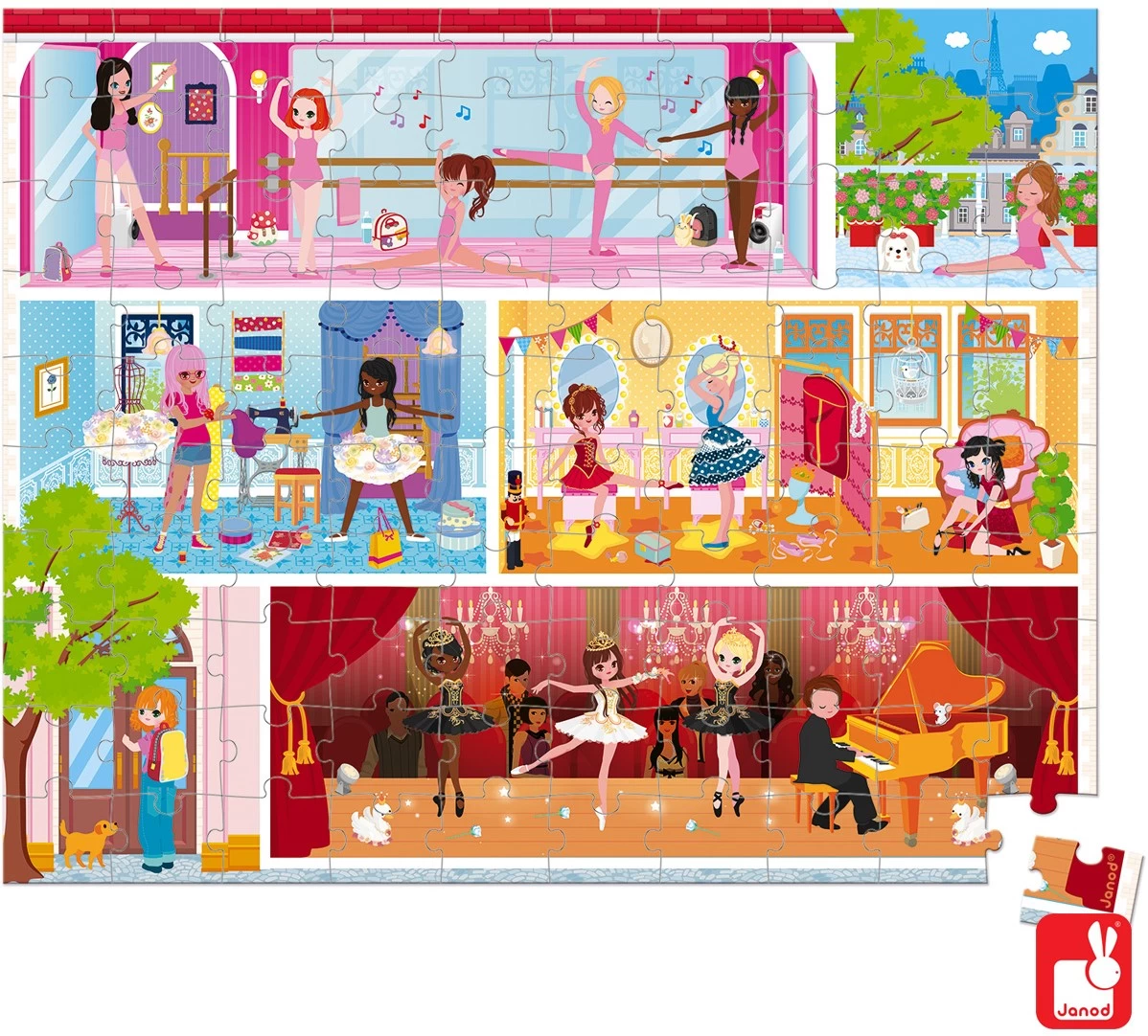Janod Puzzlekoffer "Ballettschule" (100 Teile) 2 Janod Puzzlekoffer "Ballettschule" (100 Teile) – Bild 2