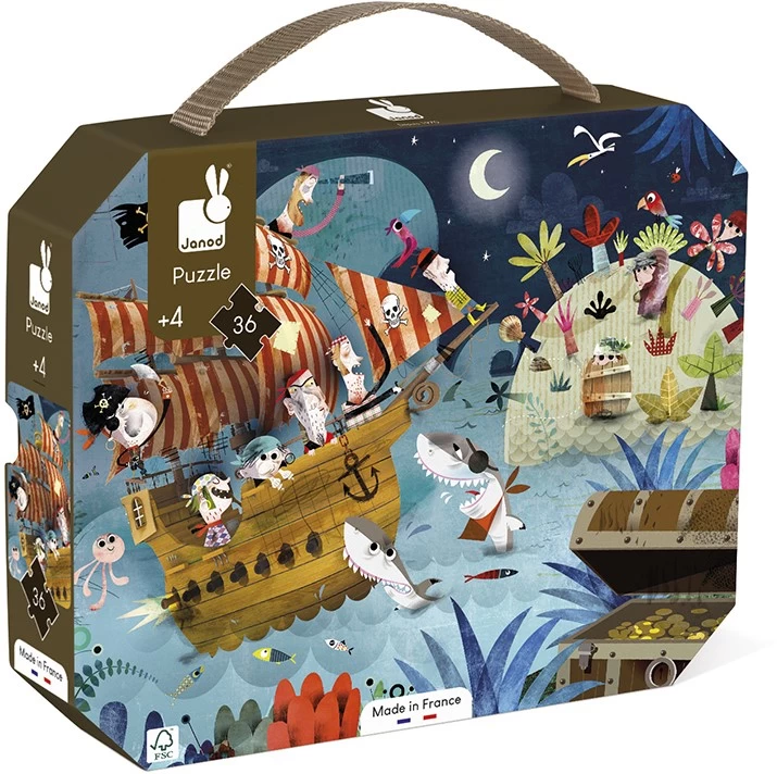 Janod Puzzlekoffer "Schatzsuche Piraten" (36 Teile) 2 Janod Puzzlekoffer "Schatzsuche Piraten" (36 Teile) – Bild 2