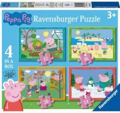 Ravensburger 4-in-1 Kinderpuzzel Peppa Big: 4 Seizoenen (12+16+20+24 Stukjes)