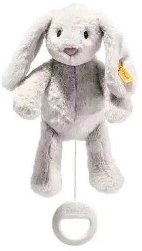 Steiff Soft Cuddly Friends My First Steiff Hoppie Rabbit Music Box, Light Grey 1 Steiff Soft Cuddly Friends My First Steiff Hoppie Rabbit Music Box, Light Grey