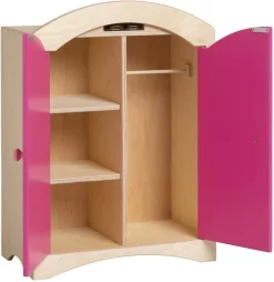 Van Dijk Toys Poppen Kleding Kast - Naturel Met Roze -Spielzeug Puzzle Geschäft van dijk toys poppen kleding kast naturel met roze 3
