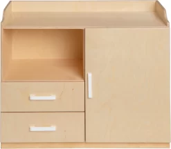 Van Dijk Toys Poppencommode - Naturel Met Wit