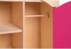 Van Dijk Toys Poppen Kleding Kast - Naturel Met Roze -Spielzeug Puzzle Geschäft van dijk toys poppenkleding kast naturel met roze