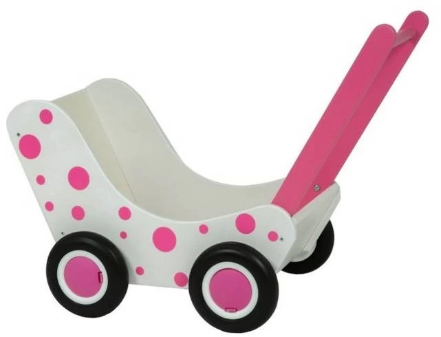 Van Dijk Toys Puppenwagen Weiss Mit Rosa Punkte 1 Van Dijk Toys Puppenwagen Weiss Mit Rosa Punkte